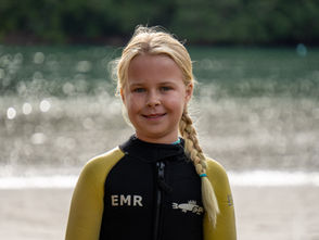 Charlie Hinde - student at Netherton Primary getting ready for her snorkel