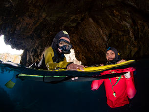 Axel (6) and dad Harley in Blue Mao Mao Arch.