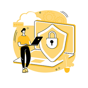 Illustration of cybersecurity shield protecting user data – SecureNet MSP