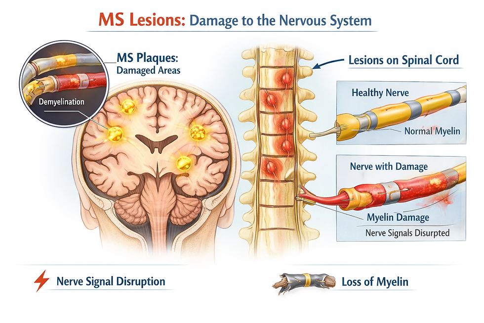 MS Lesions and Nervous System