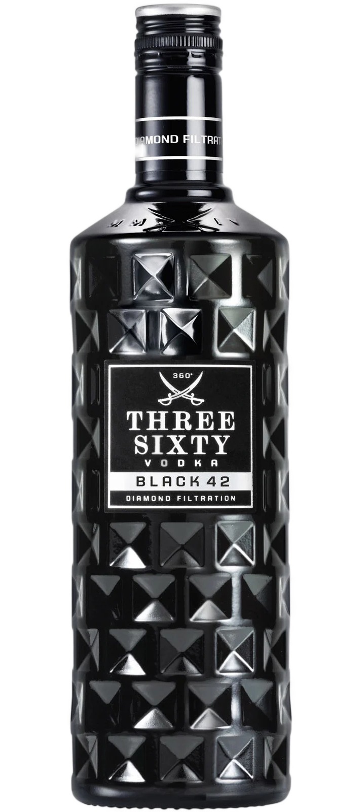 Miniaturbild: Three Sixty Premium Black Vodka Vorderseite