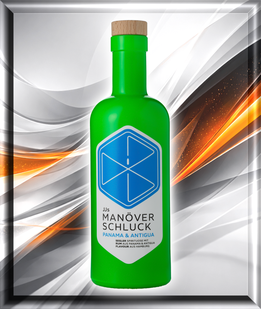 JJs Manöverschluck Panama und Antigua Rum 0,50l 40% mit Hintergrund