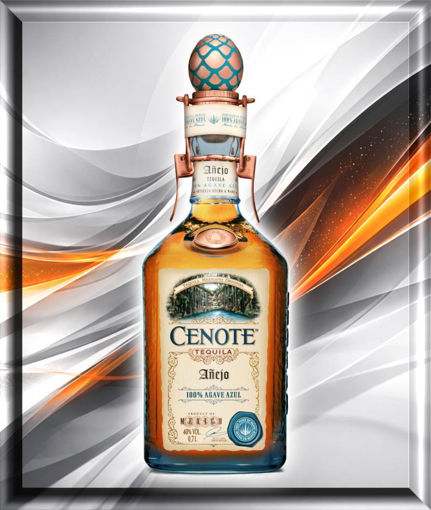 Cenote Anejo Tequila (100% Agave) 0,70l 40% mit Hintergrund