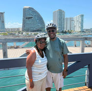 Couple on a Cancun bicycle tour in Puerto Cancun