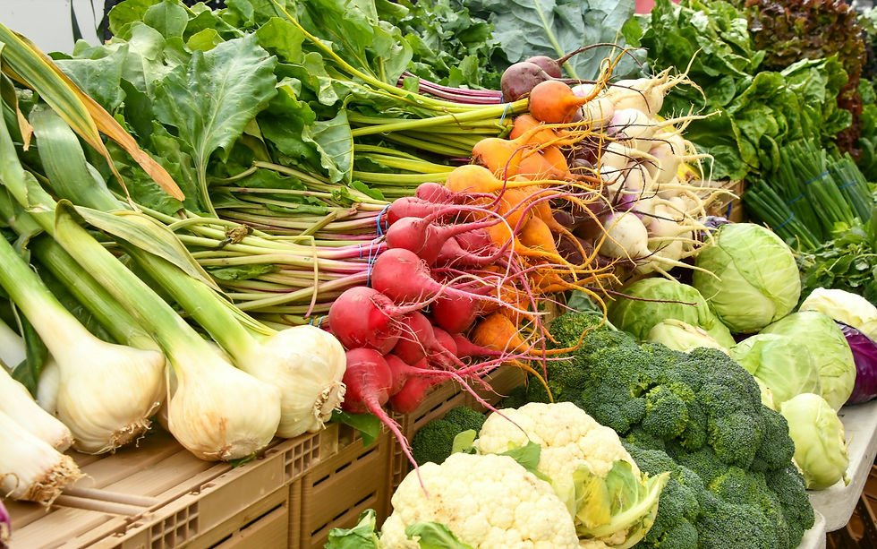 Fresh produce at a local farmers market