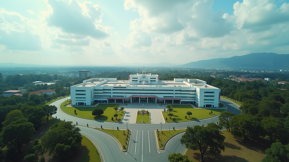 Vista aérea do hospital municipal de Itajaí