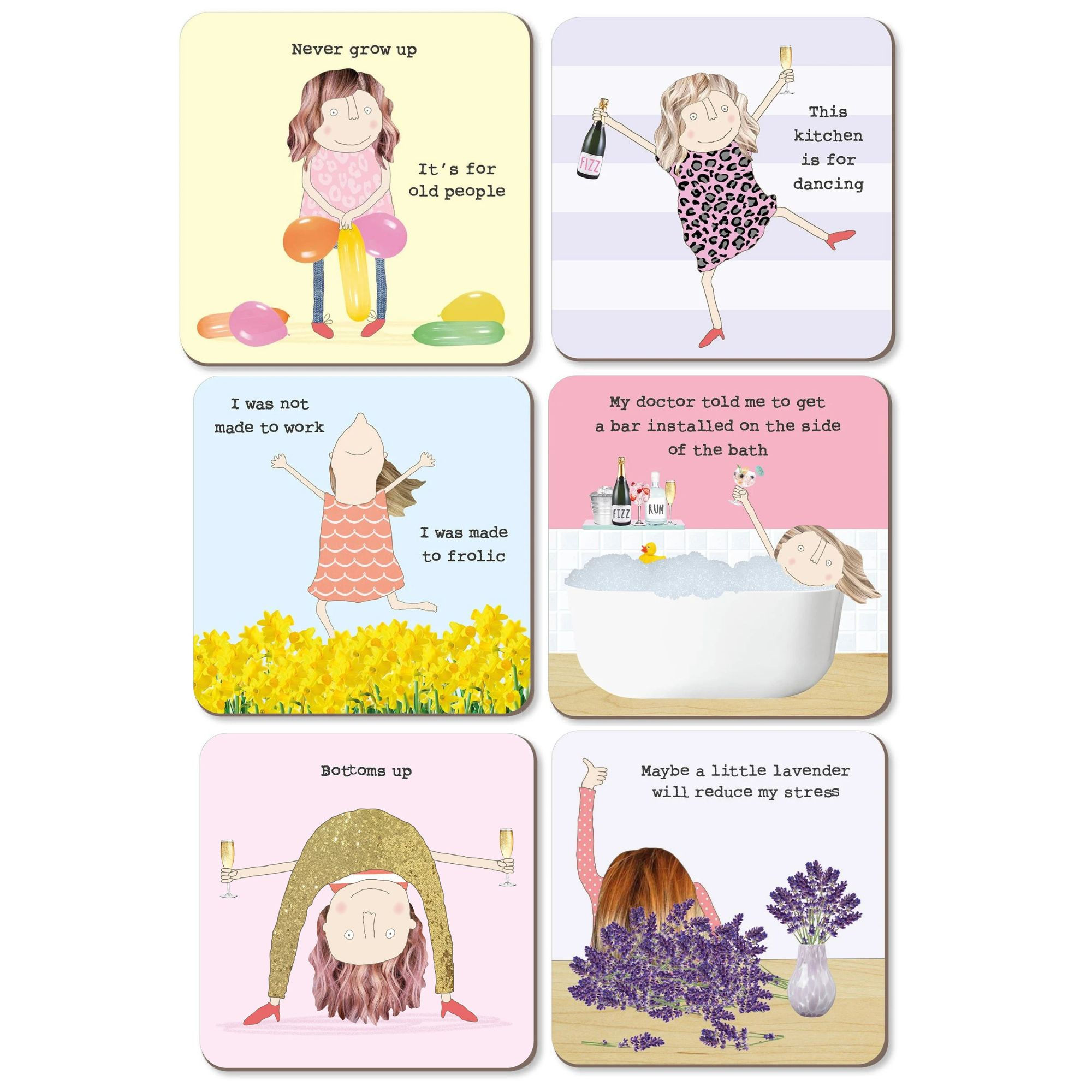 'Rosie Made a Thing' Assorted Funny Coasters (Set 2)