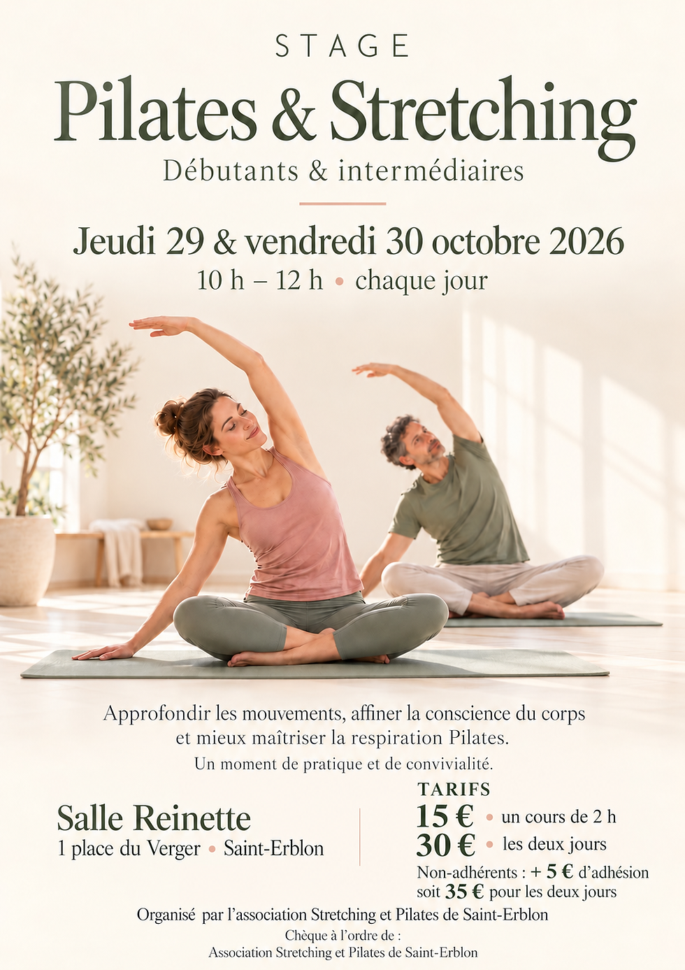 Stage de Pilates et Stretching à St Erblon
