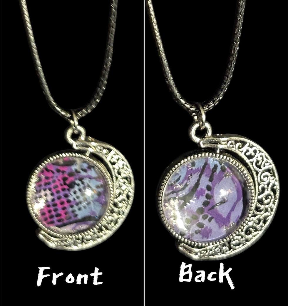 Thumbnail: Small Patterned Spinning Pendant Necklaces