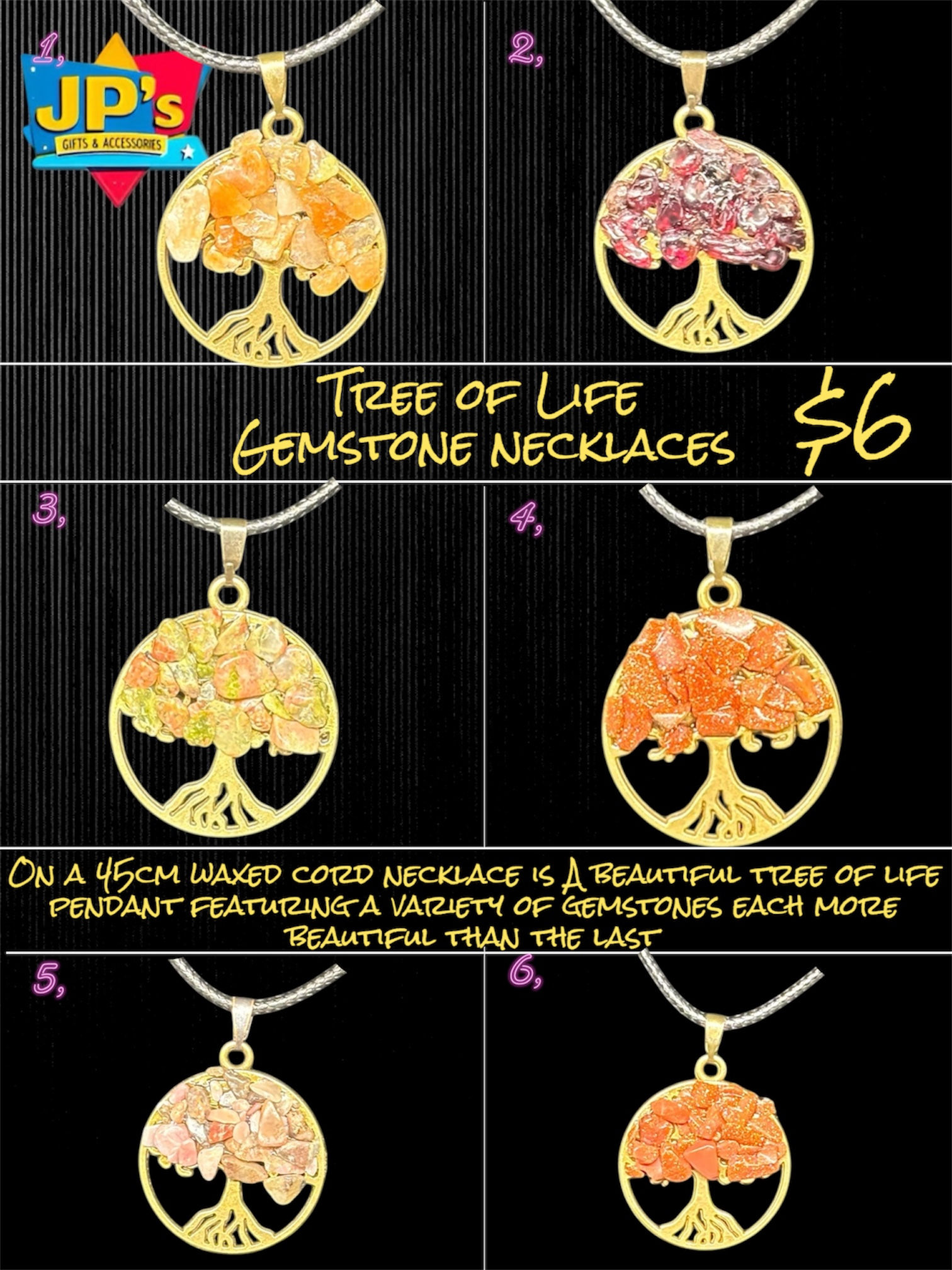 Tree of Life Gemstone Necklaces