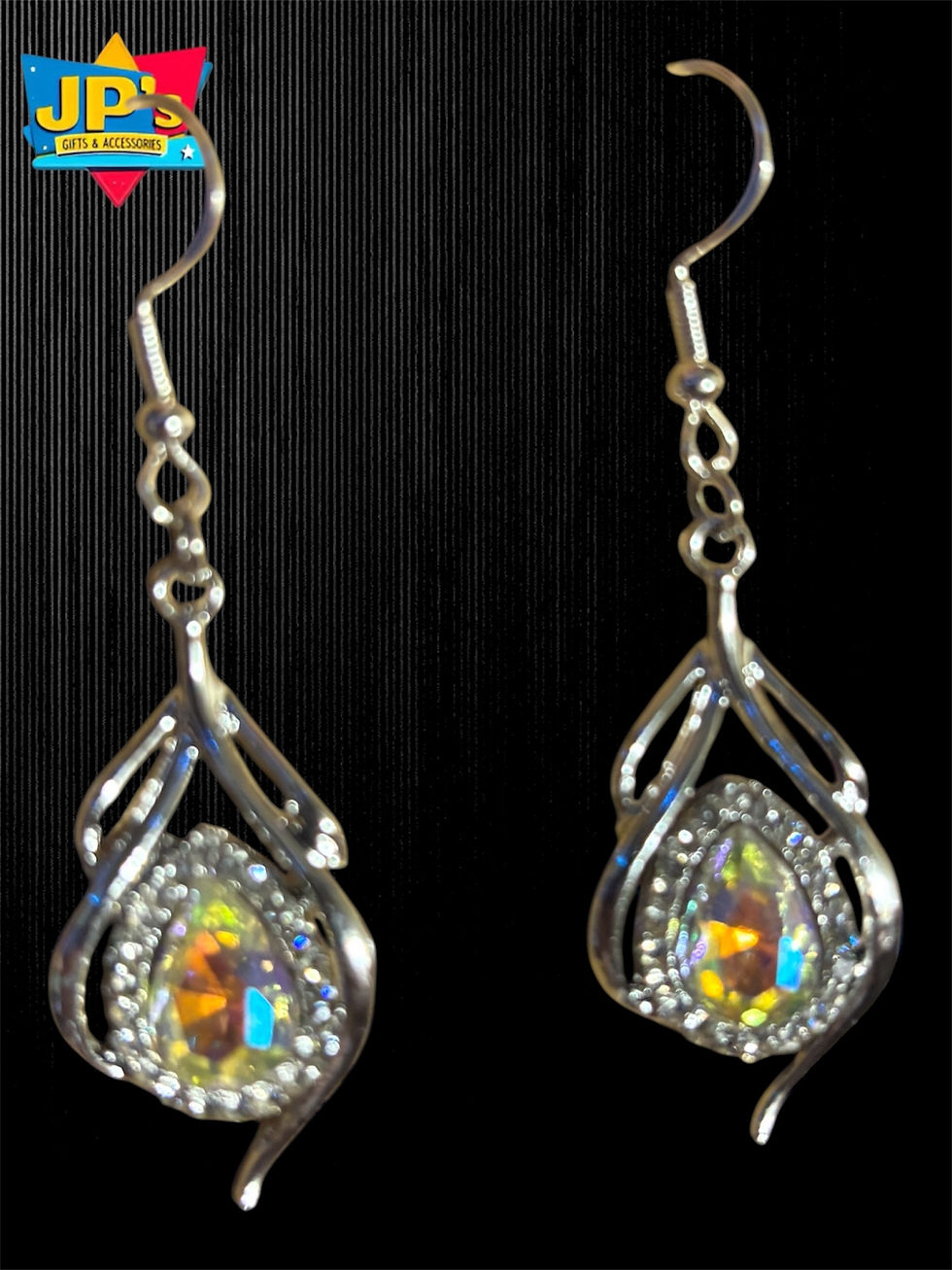 Thumbnail: Dazzling Silver Plated Droplet Earrings