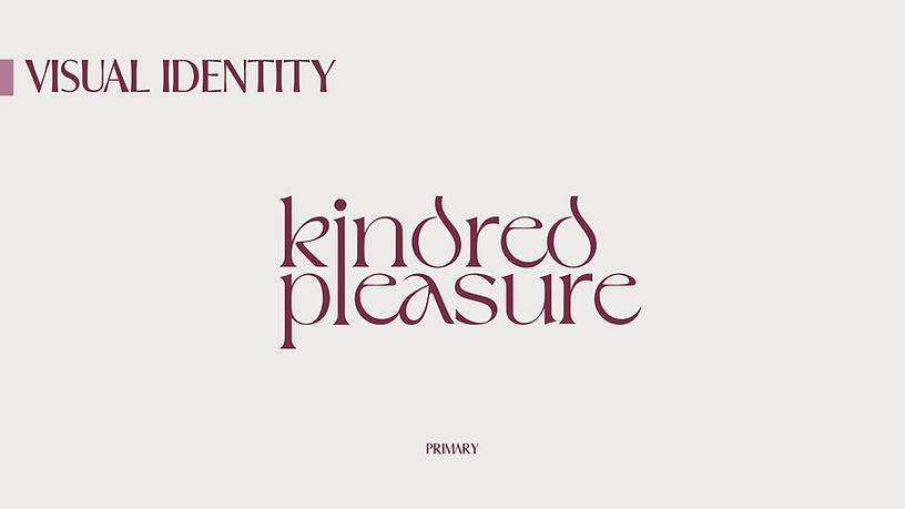 Luxury packaging concept for Kindred Pleasure with refined typography, soft romantic colours, and an elevated intimate wellness feel