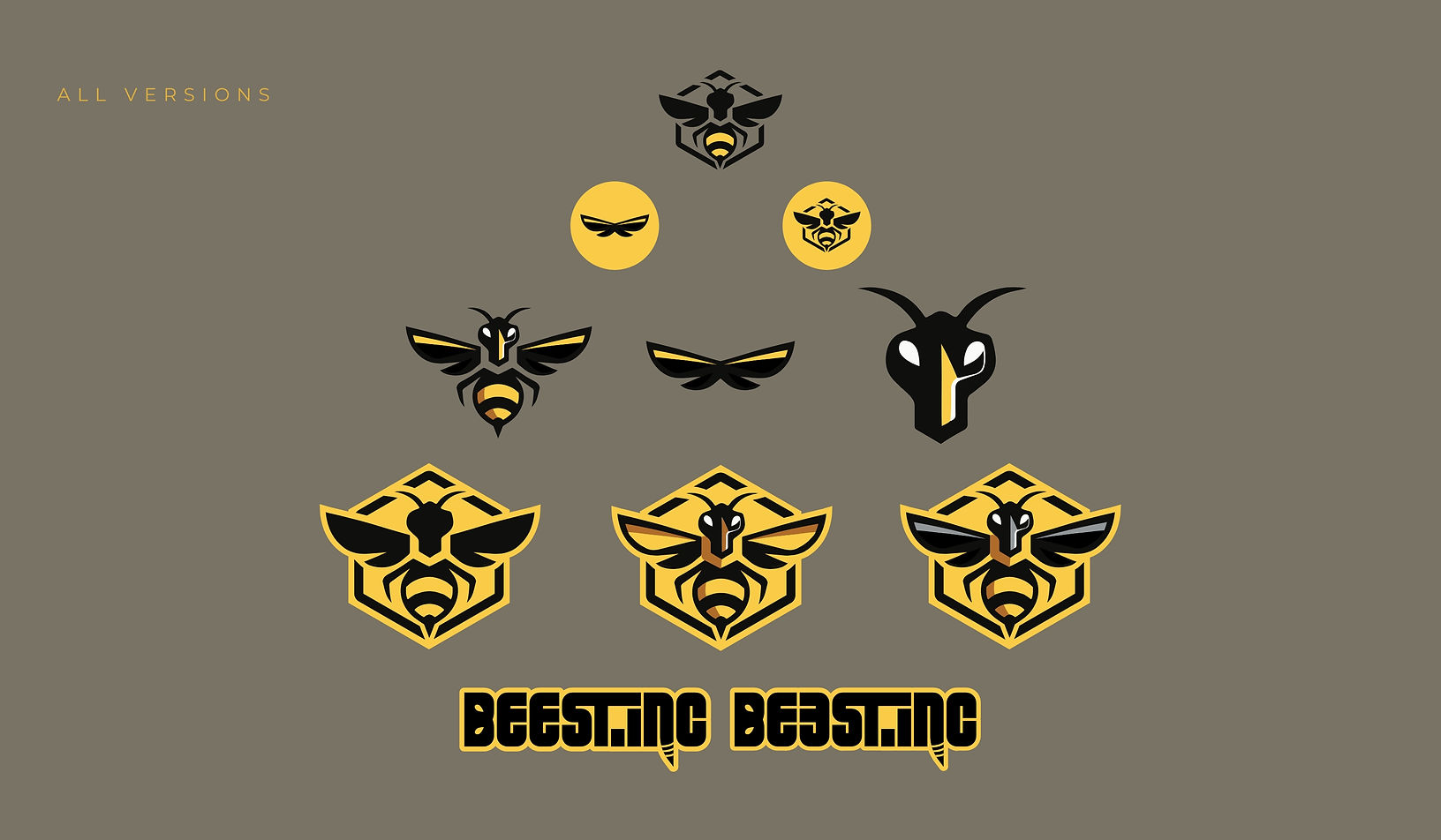 BEEST.inc case study image by a creative director and brand strategist, featuring a black, gold, and charcoal palette with sharp brand direction.