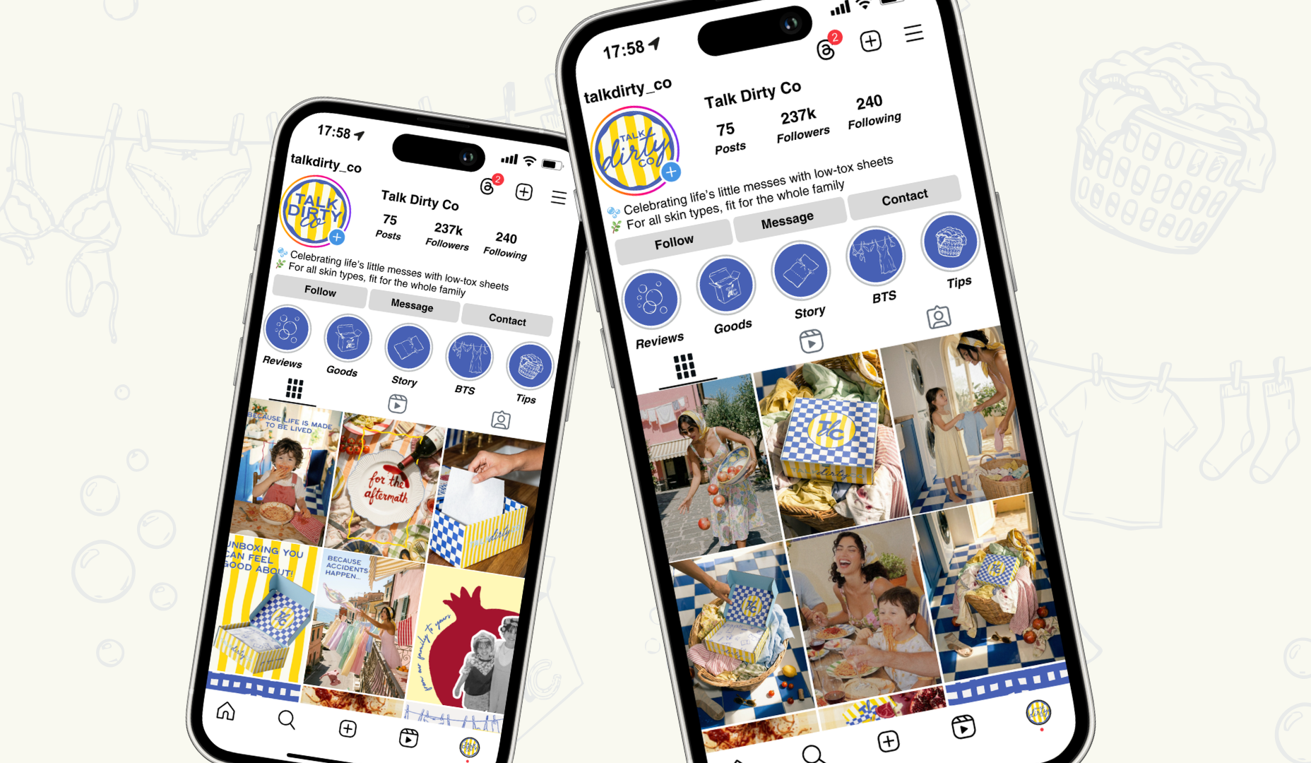 Packaging design for Talk Dirty Co by a creative director and brand strategist, showcasing a commercially led identity with cultural relevance.