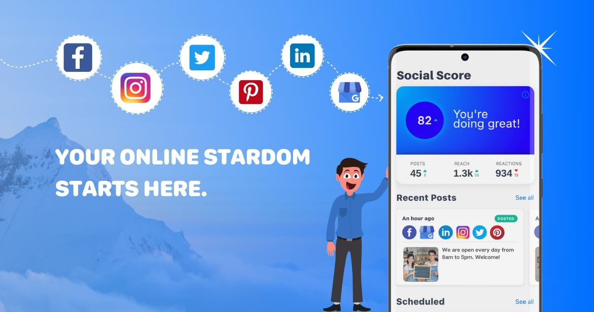 AI powered social media marketing app | Hookle | For small businesses
