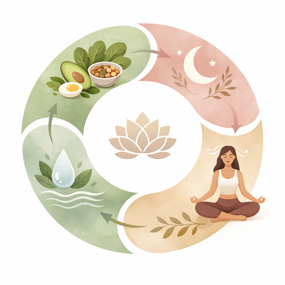 Combining nutritional guidance, hormonal balance, stress management and detoxification.