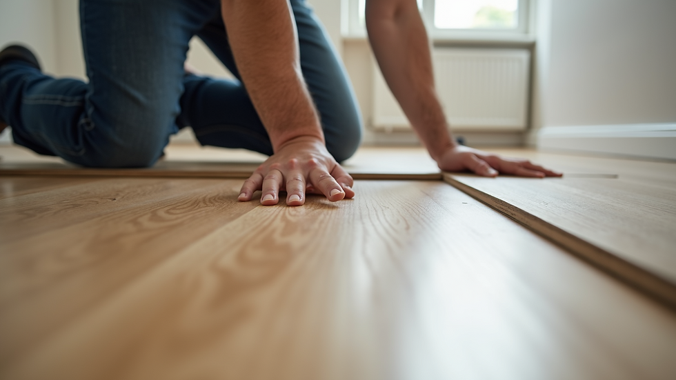 Eye-level view of a vinyl plank being replaced on a floor