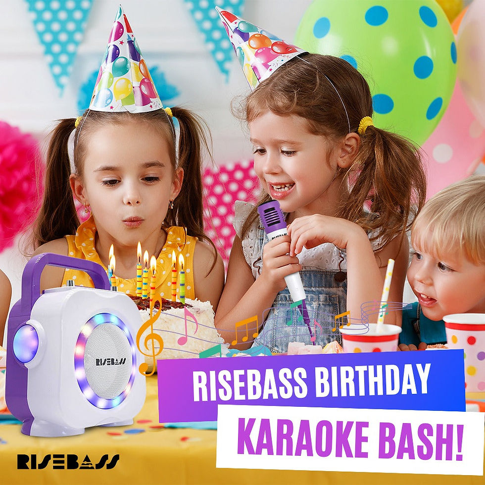Thumbnail: Karaoke Machine for Kids - Bluetooth Speaker with 2 Microphone - Portable Kids K