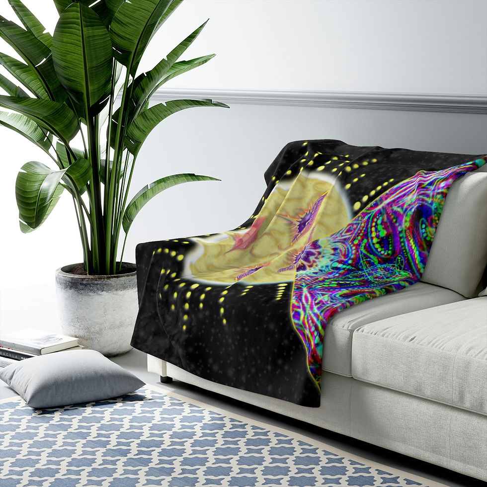 Thumbnail: Melting Moon Goddess Sherpa Fleece Blanket
