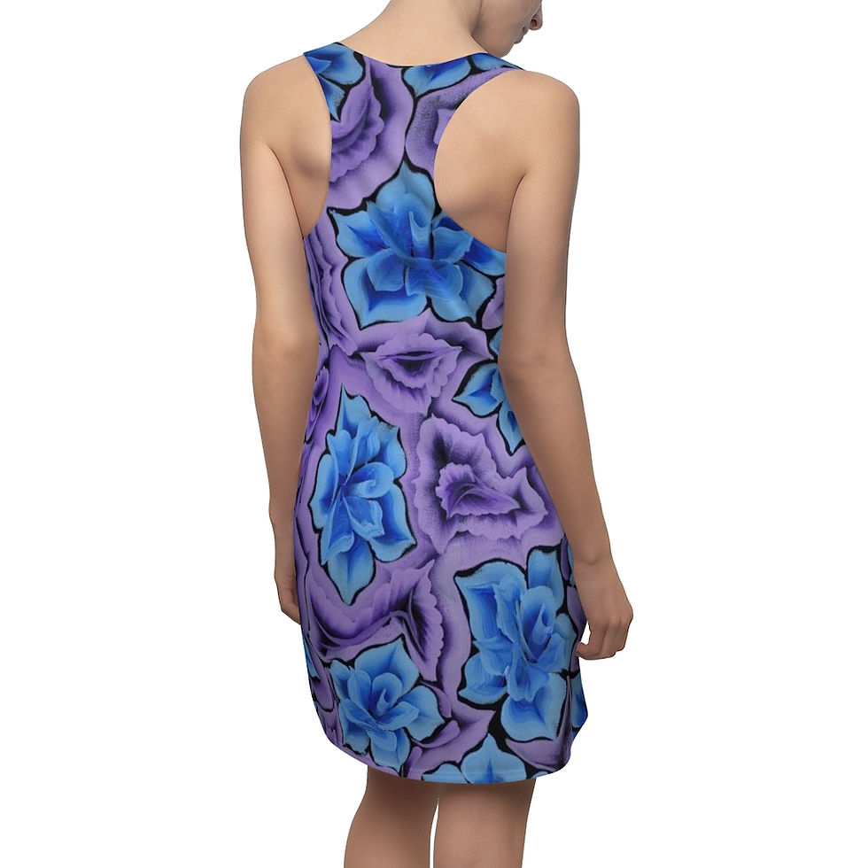 Thumbnail: Psychedelic Blue Floral Racerback Dress