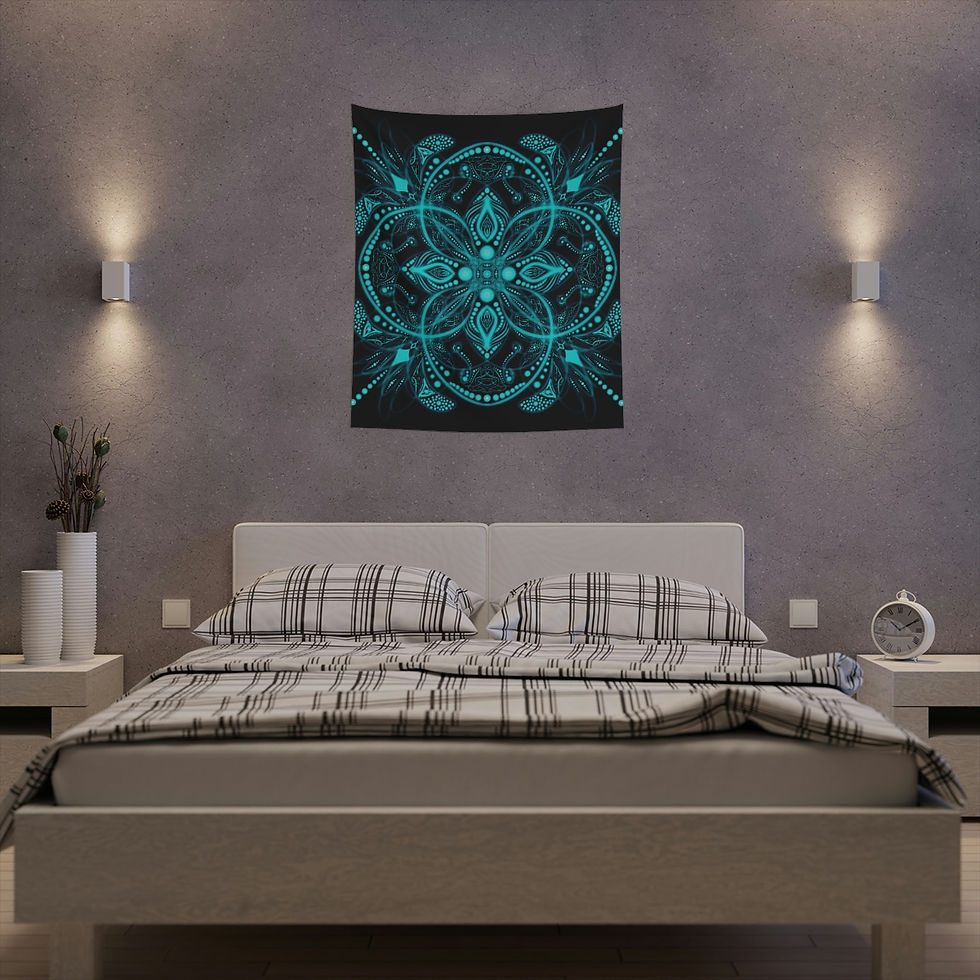 Thumbnail: Teal Mandala Wall Tapestry