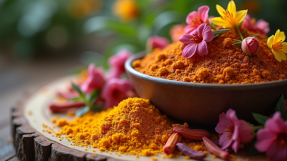 Close-up of colorful potpourri with flowers and herbs