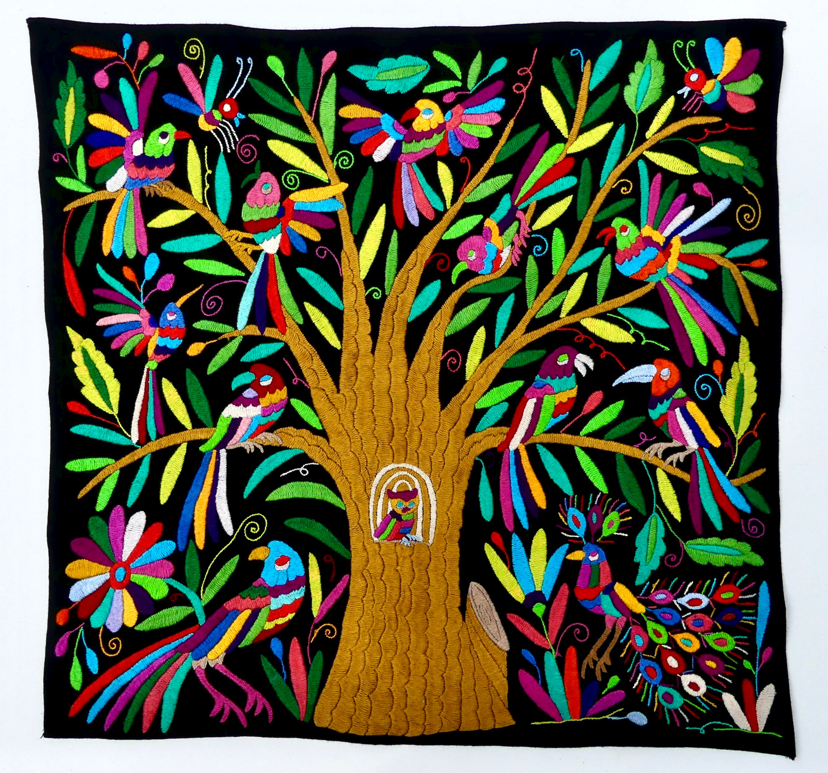 TREE OF LIFE Otomi Embroidered Wall Hanging