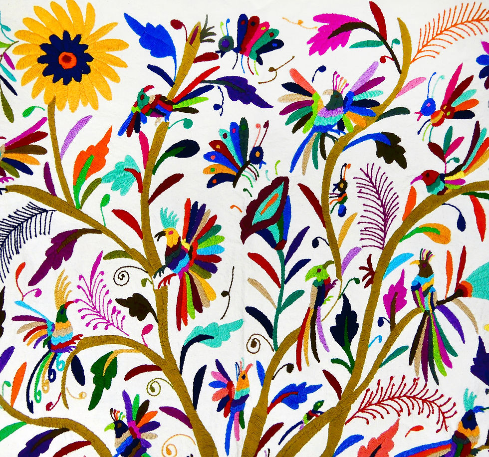 Thumbnail: TREE OF LIFE Embroidered Wall Hanging, Birds Animals  Nature