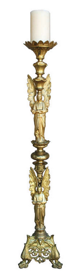 Gilt Bronze Candlestick w angles