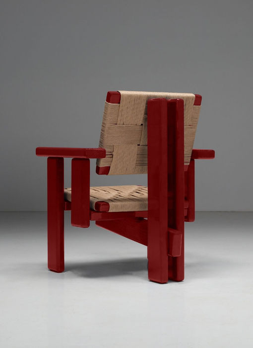 Bemelmans bold stool in burgundy red