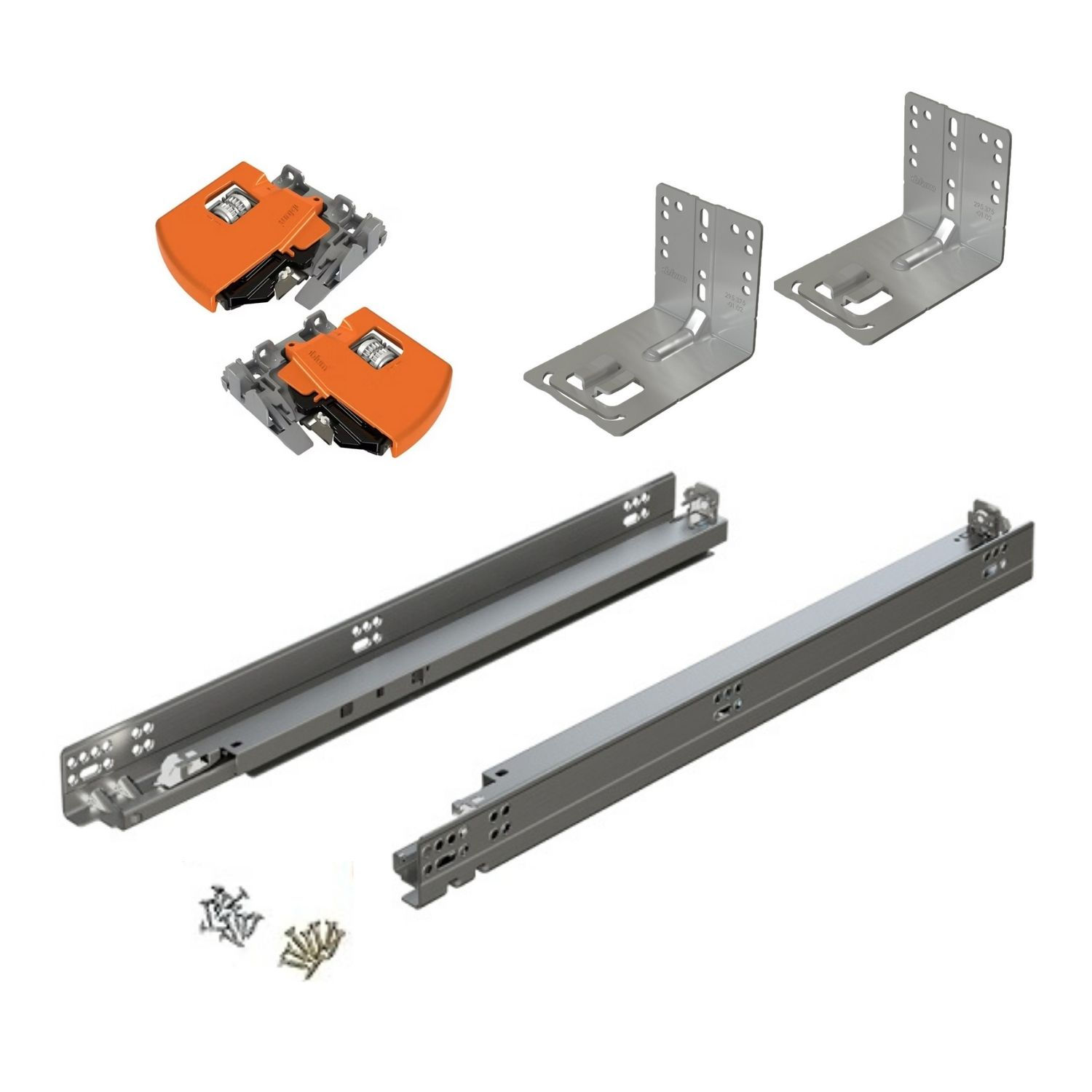 BLUM 21" 563H Undermount Drawer Slides, 4-Way Locking Devices & Brackets 6pk