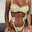 Thumbnail: Eyelash Crochet Lace Studded Strap Lingerie Set