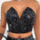 Thumbnail: Off shoulder Contrast Sequin Bandeau Crop Top