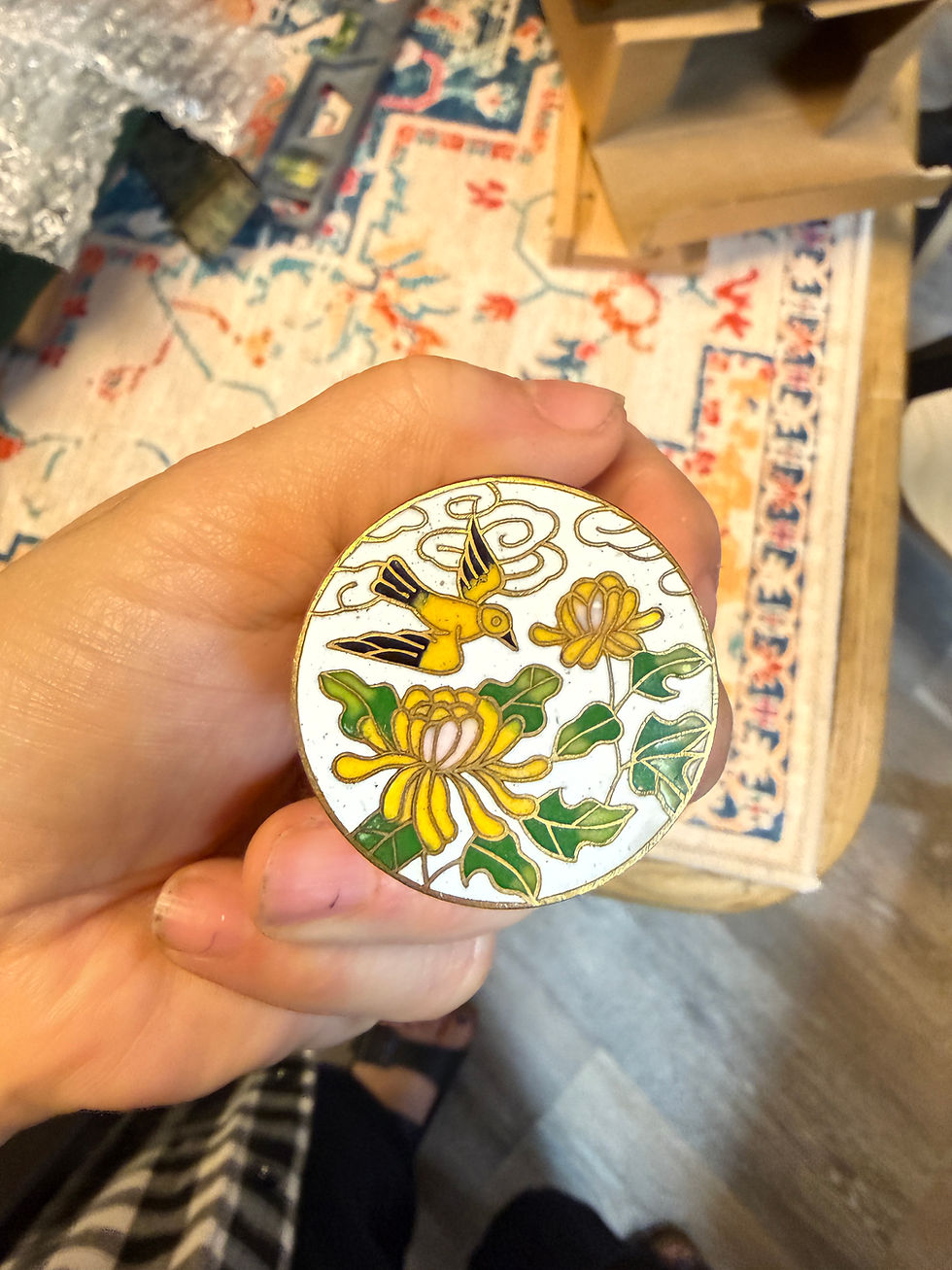 Thumbnail: 1-6 Vintage Cloisonné Boxes with Lid