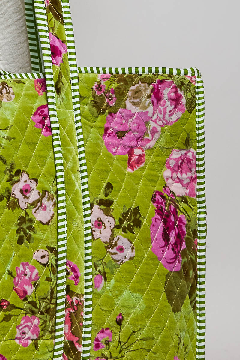 Thumbnail: Botanical Velvet Quilted EVERYTHING Tote Bag