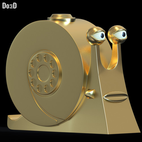 Golden Den Den Mushi One Piece Transponder Snail 3D Model STL File