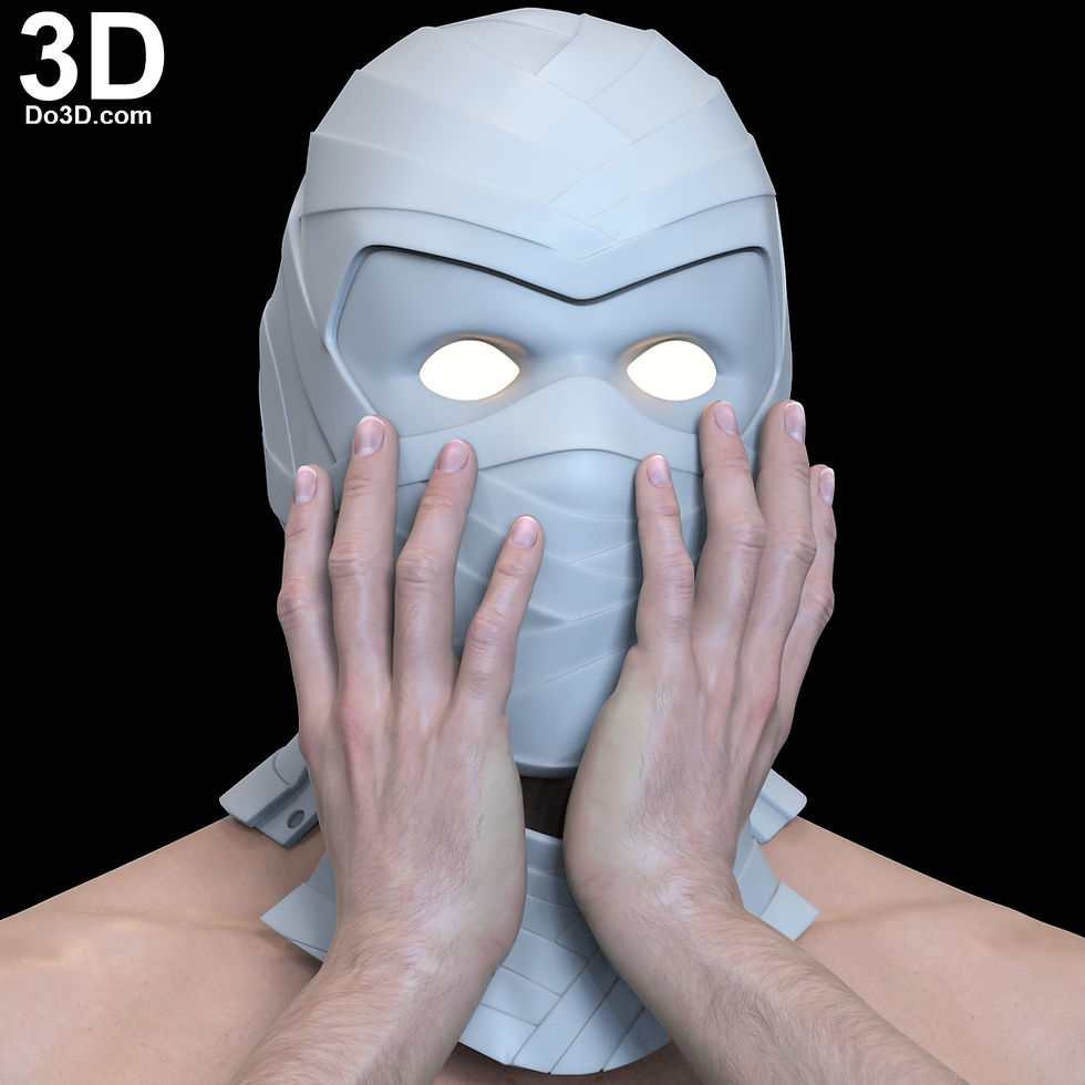 Thumbnail: Moon Knight Helmet / Face Shell with Swappable Eyes | 3D Printable Model #M157