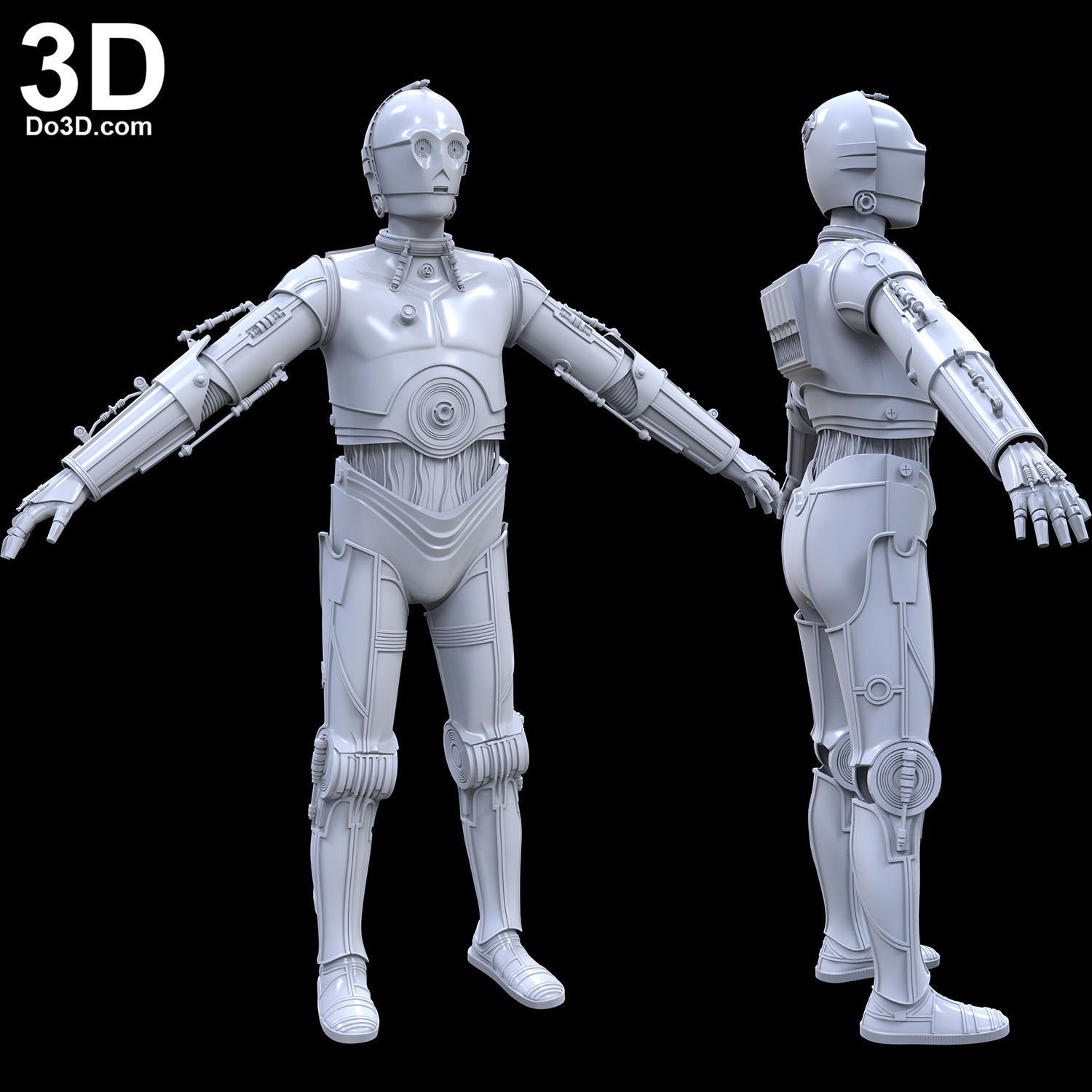 C-3PO C3PO Star Wars V: The Empire Strikes Back ESB 3D Printable Model STL #3959
