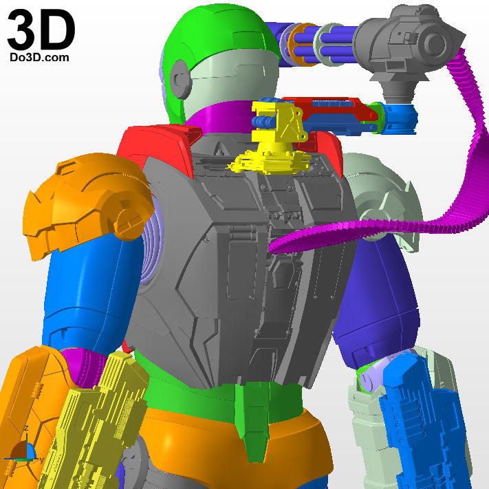 Thumbnail: Iron Man Mark I Armor War Machine 001  MK 1 | 3D Printable Model STL File #795