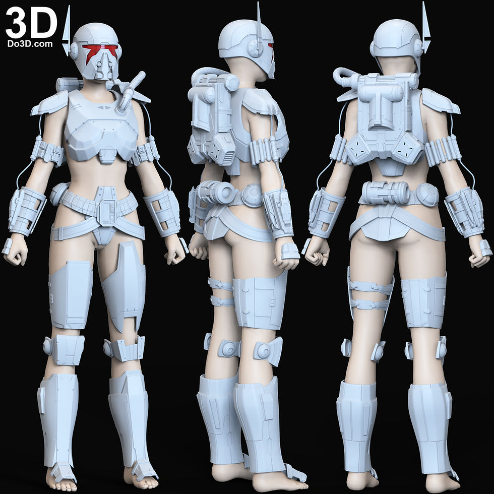 Thumbnail: Shae Vizla SWTOR Full Body Armor + Helmet | 3D Model Project #6337