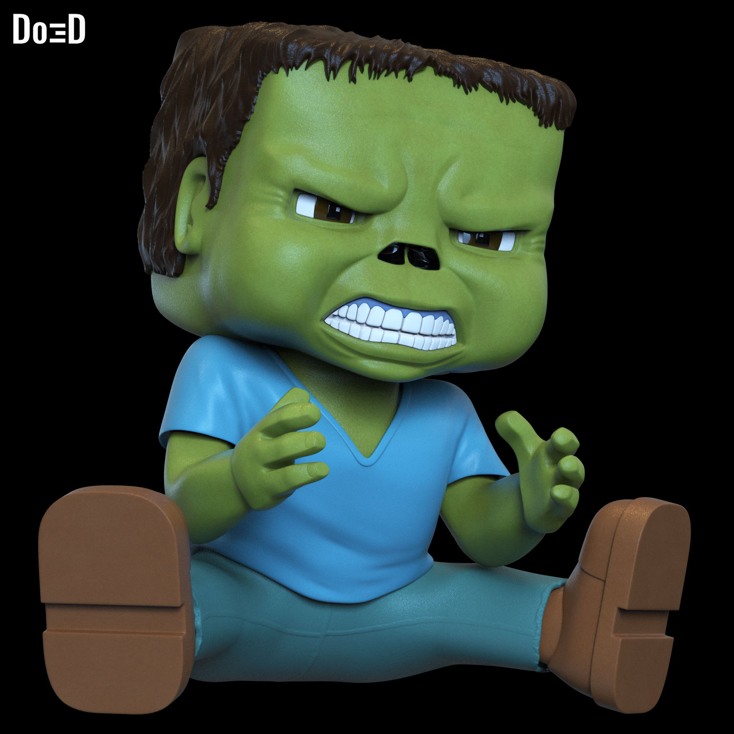 Angry Baby Zombie Statue Life Size or Any Scale Minecraft Movie 3D Model STL #BZ
