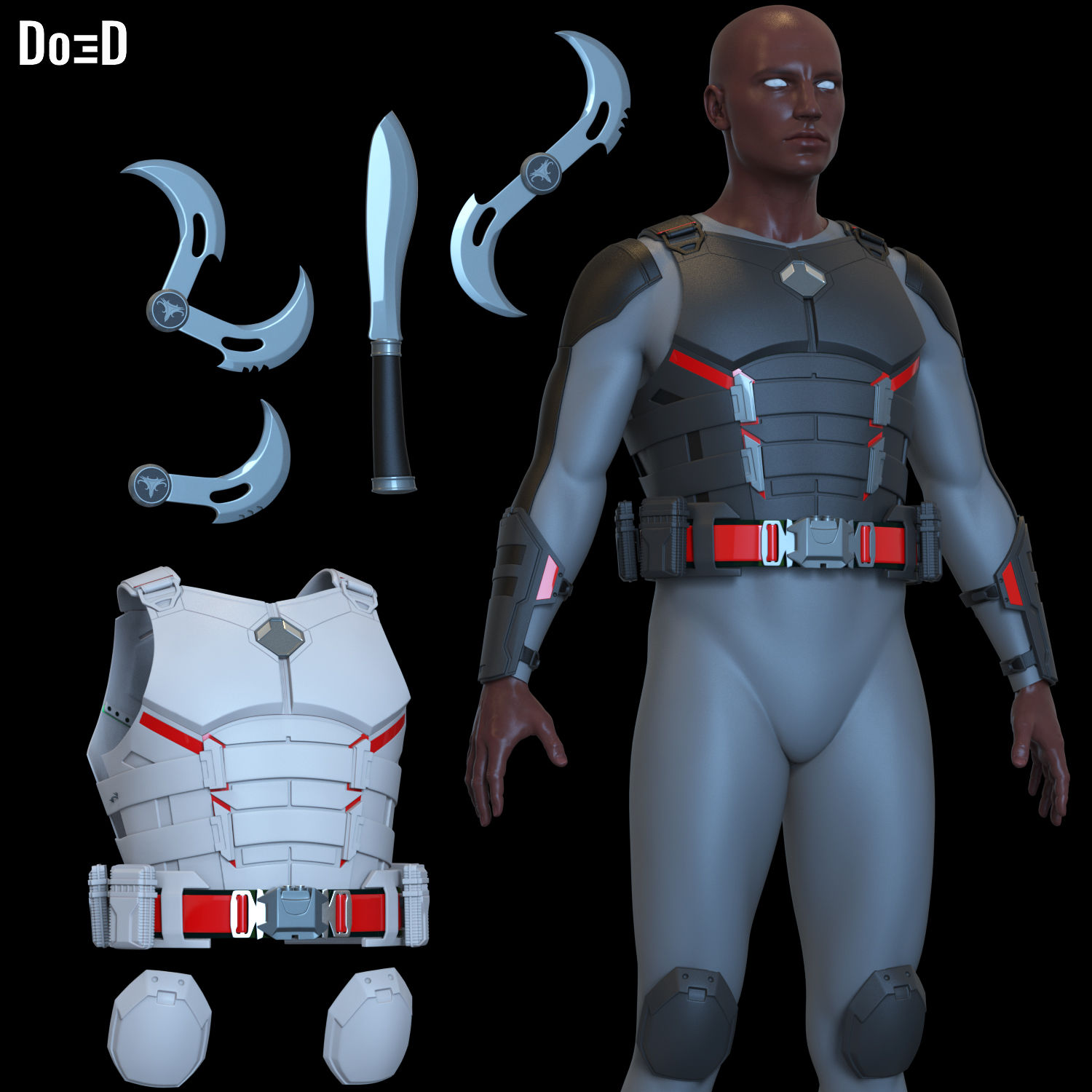 Blade Suit & Weapons from Deadpool Wolverine 3D Model #B2839