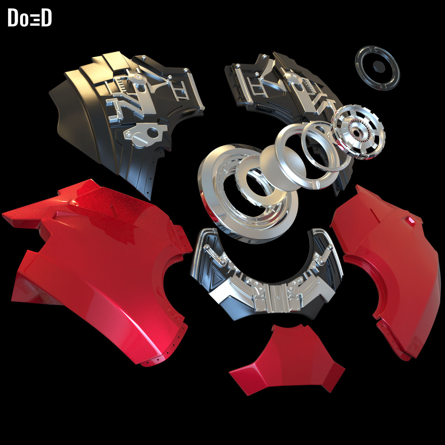 Iron Man Mark IV MK 4 Chest Armor with Inner Details + Arc reactor 3D Model #K18