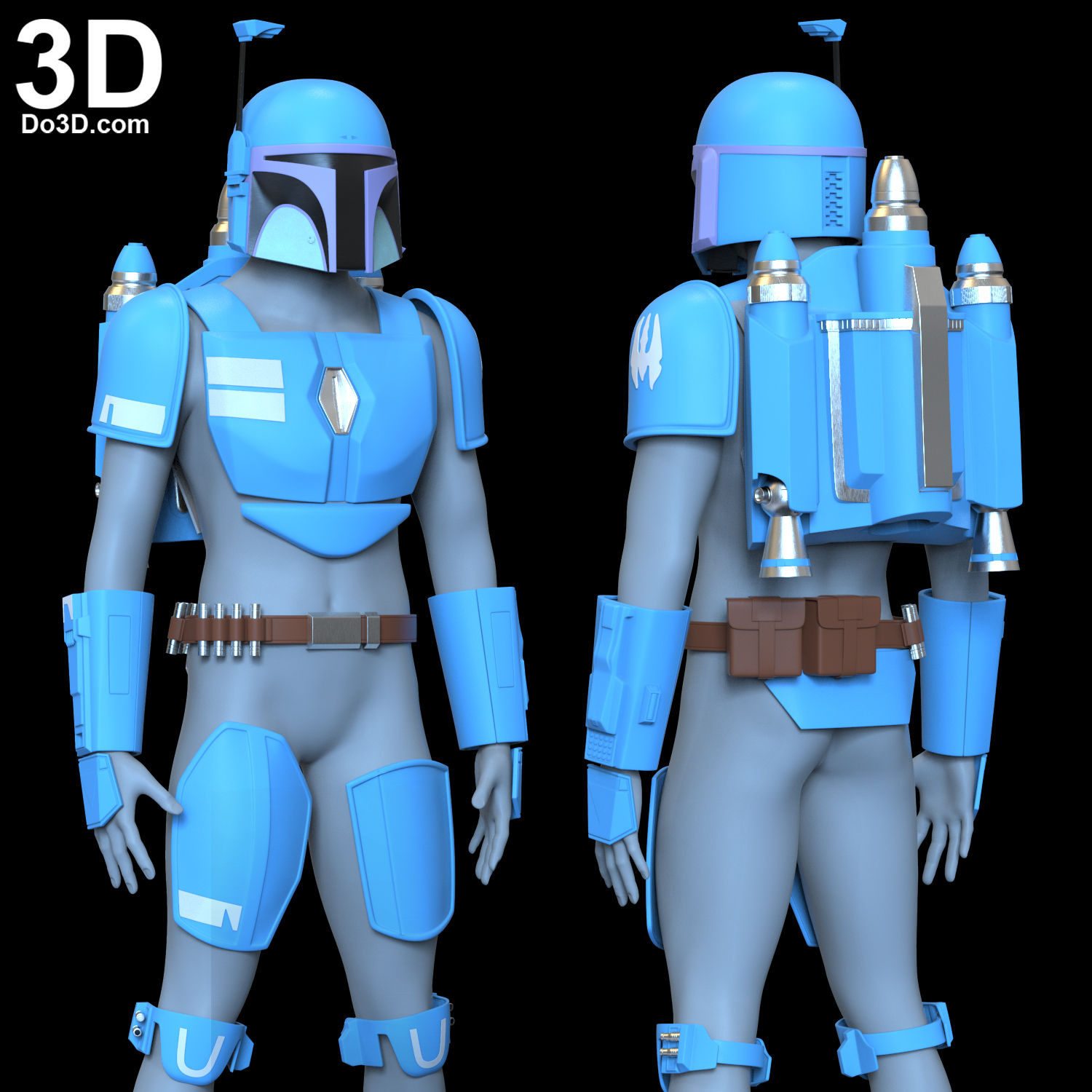 Death Watch Armor Jetpack Two Stripe Mandalorian 3D Model Project #6475