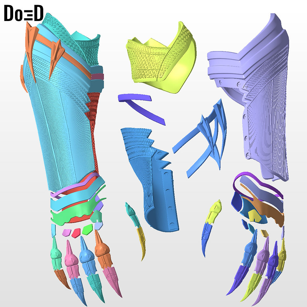 Black Panther Civil War Claws and Gauntlet 3D Model Project #BC4