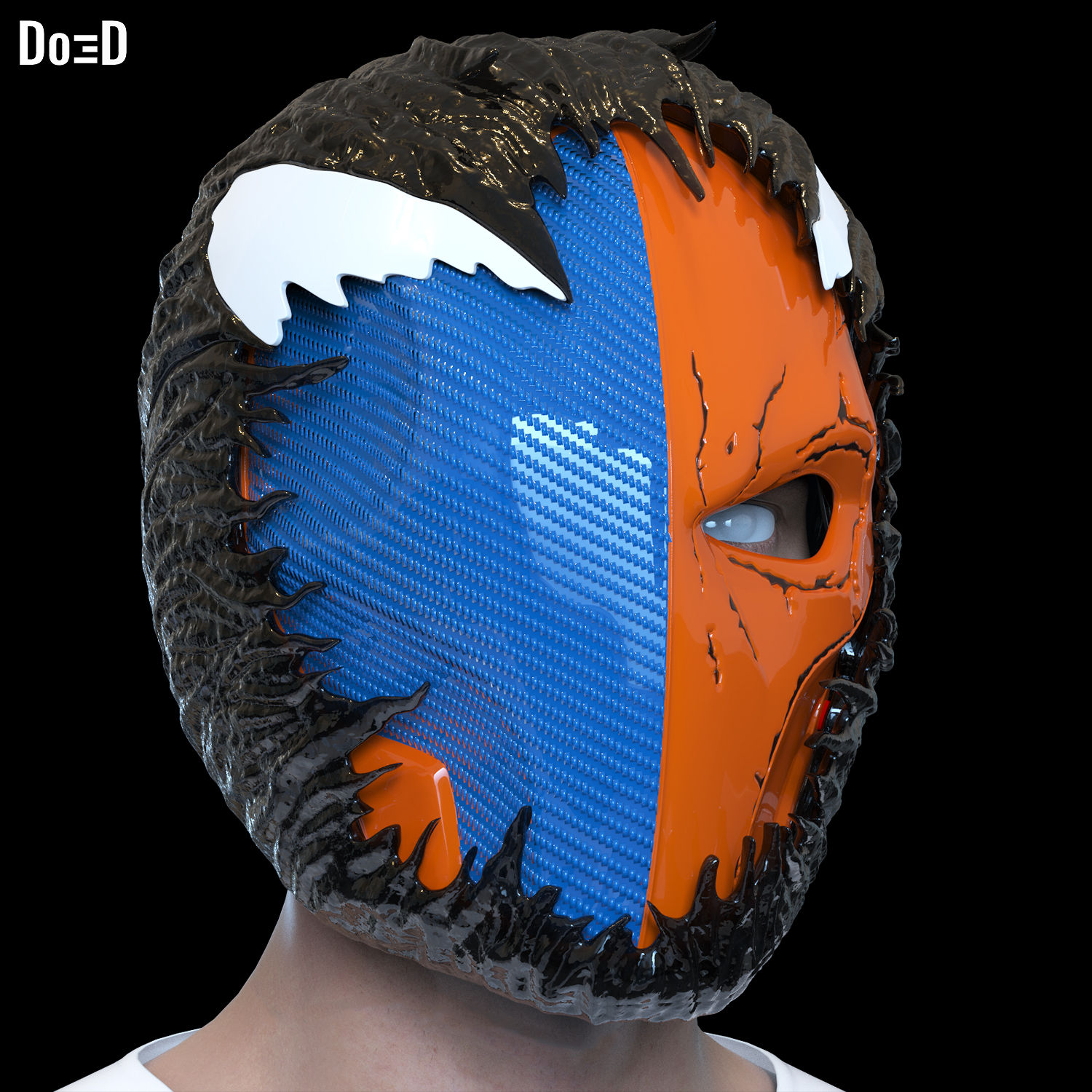 Venomized Deathstroke Helmet Venom STL 3D Printable Model STL #VD22