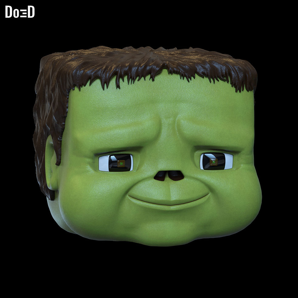 Smiley Baby Zombie Head Life Size or Any Scale Minecraft Movie 3D Model STL #BZ5