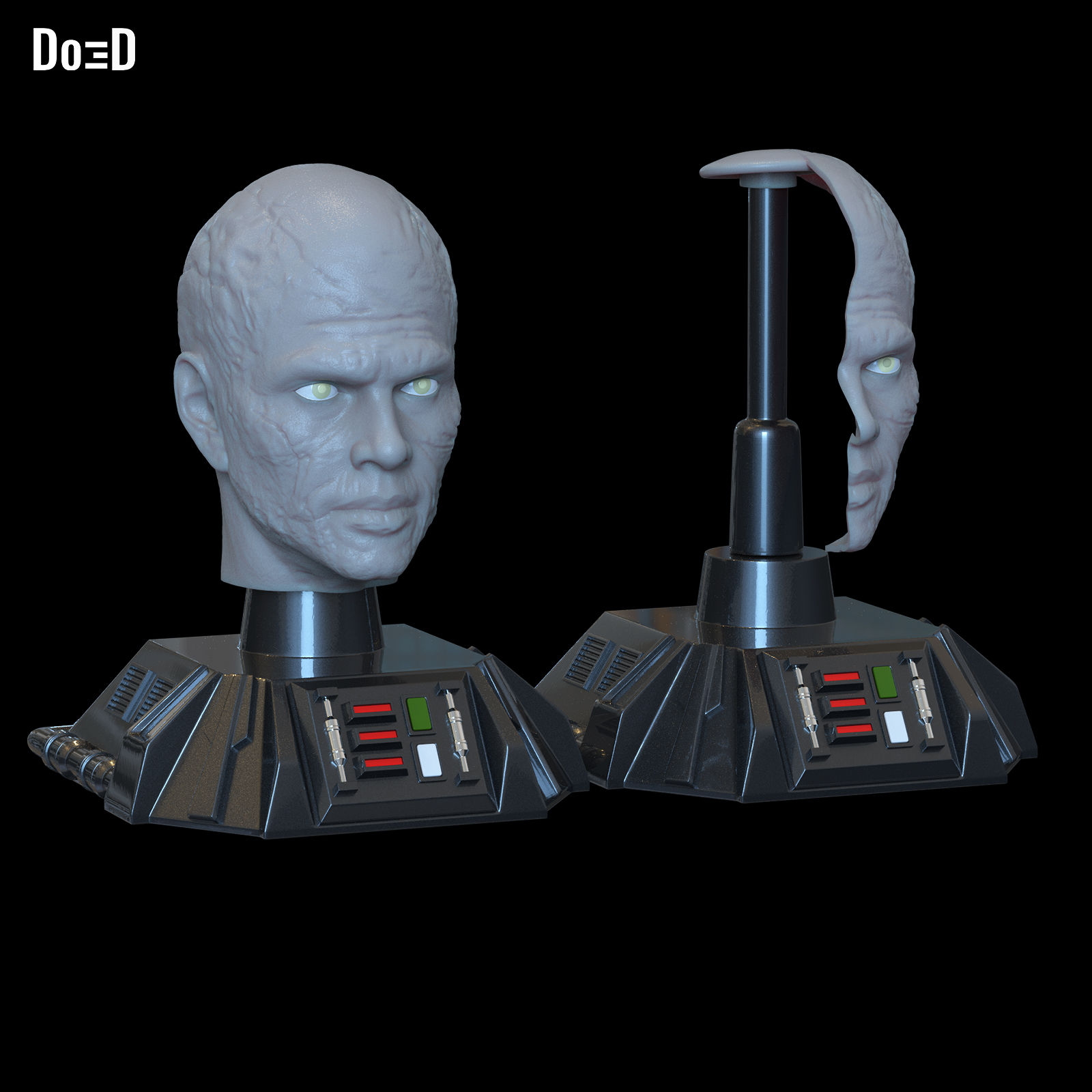 Helmet Stand Battle Damaged Darth Vader Obi-wan Kenobi | 3D Printable Model #222
