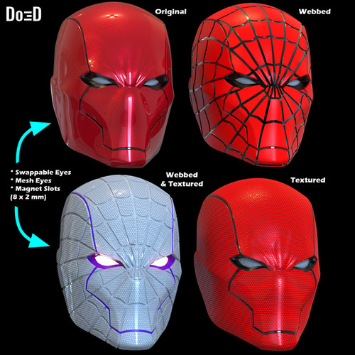 Bundle of Red Hood Rebirth SpiderHood Helmets 3D Printable Model