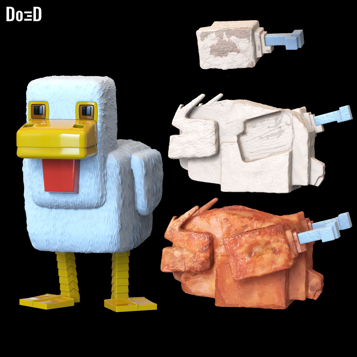 Bundle Steve's Lava Chicken Minecraft Movie | 3D Printable Model STL File #LC22